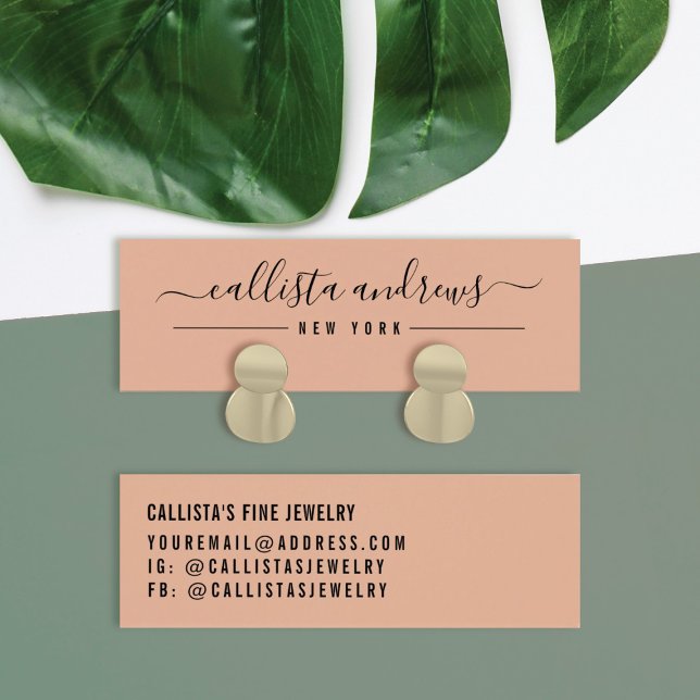 Simple Black Orange Script Earring Display Card (Creator Uploaded)