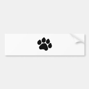 SImple Black Paw Print ANIMAL LOVER Bumper Sticker