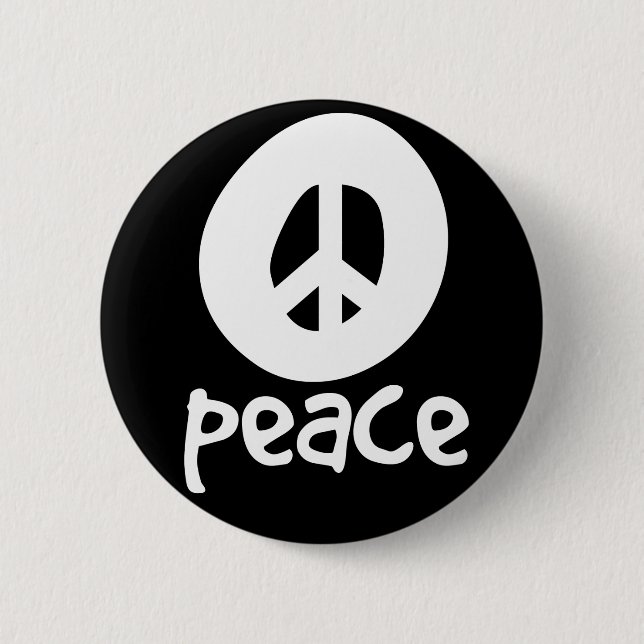 Simple Black Peace Sign 6 Cm Round Badge (Front)