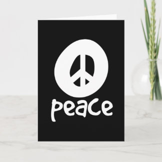 Simple Black Peace Sign Card