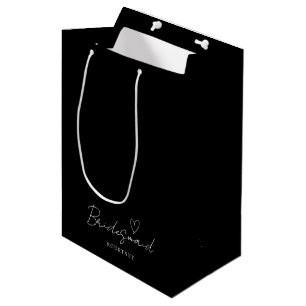 Simple Black Personalised Bridesmaid Gift Bag