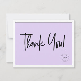 Simple Black Purple Company Logo Social Thank You