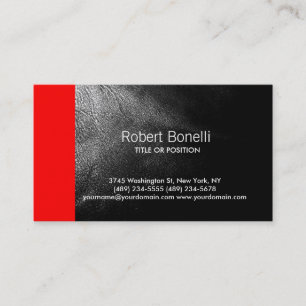 Simple Black Red Grey Plain Modern Business Card