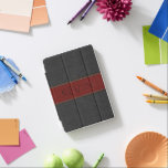 Simple Black & Red Vintage Leather Print iPad Mini Cover<br><div class="desc">Simple image of masculine black and red stitched vintage leather with customisable monogram.</div>