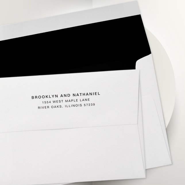 Simple Black Return Address Lined Envelope (Creator Uploaded)