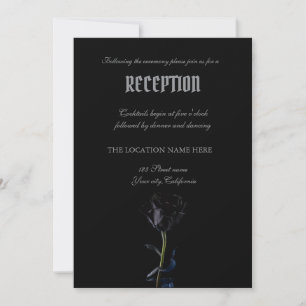Simple Black Roses Gothic  Invitation
