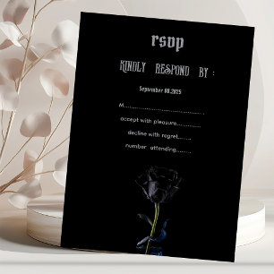 Simple Black Roses Gothic RSVP Invitation