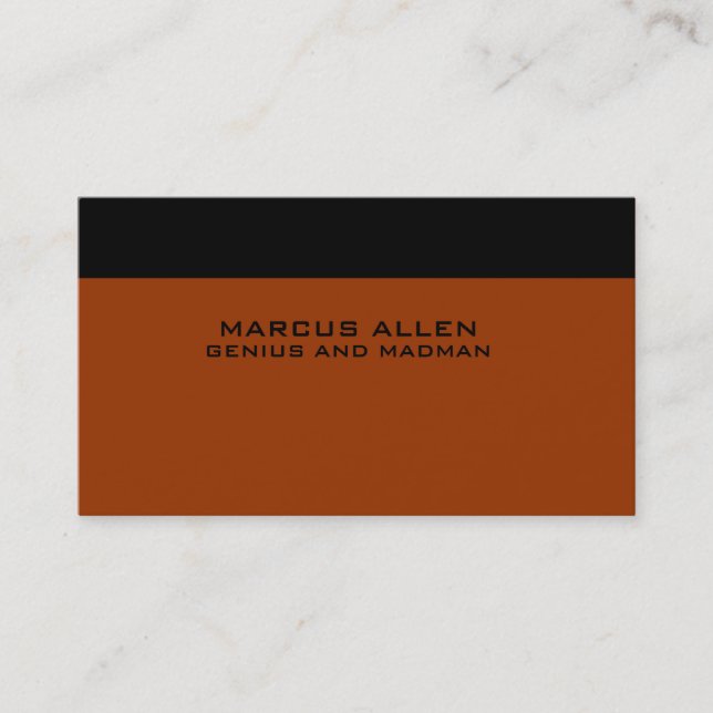 Simple Black & Rust Business Card (Front)