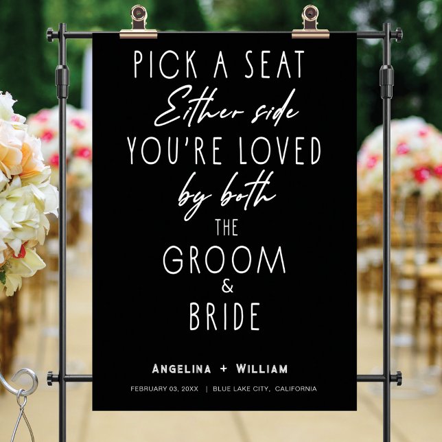 Simple Black Script Modern Wedding Welcome Poster (Creator Uploaded)