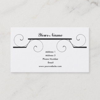 Simple Black Scroll Business Card