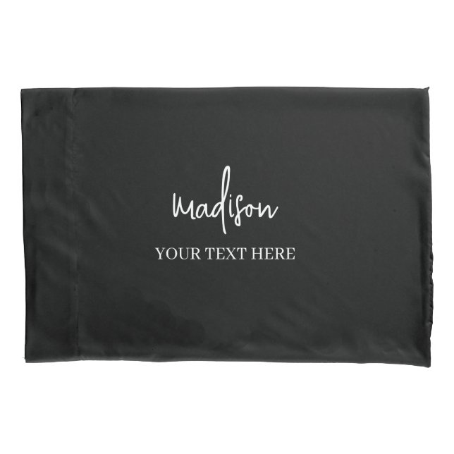 Simple Black Signature With Text  Pillow Case (Front)