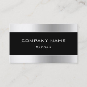 Simple Black & Silver Business Card