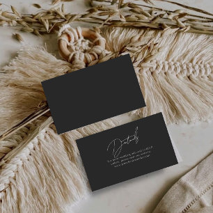Simple Black Small Wedding Details Enclosure Card