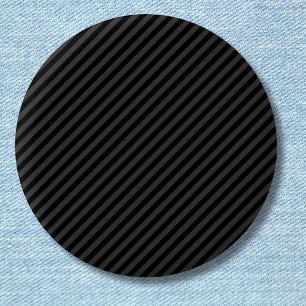 Simple Black & Smoky Black Narrow Diagonal Stripes 6 Cm Round Badge
