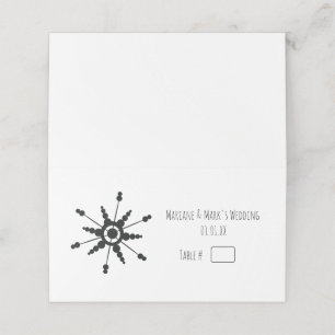 Simple Black Snowflake Wedding Table Number Place Card