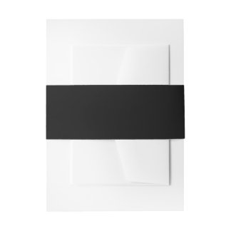 Simple Black Solid Colour Invitation Belly Band