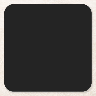 Simple Black Solid Colour Square Paper Coaster