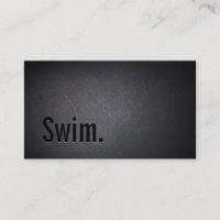 Simple Black Swim Instructor Business Card