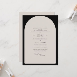 Simple Black & Tan Geometric Christian Invitation
