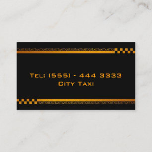 Simple Black Taxi Service Business Card