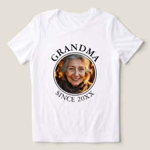 Simple Black Text and Photo Grandma Since Tri-Blend Shirt