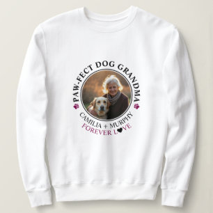 Simple Black Text Funny Dog Grandma Photo Sweatshirt