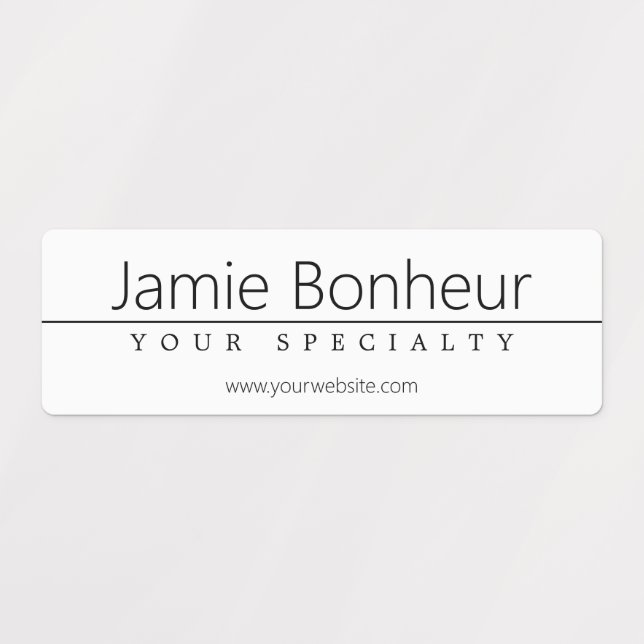 Simple Black Text on White (Design 1)