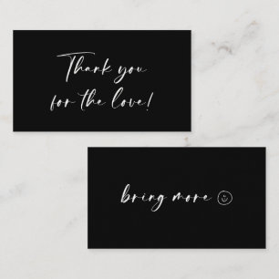 Simple black Thank you card
