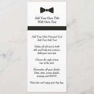 Simple Black Tie Bow Tie Invitation