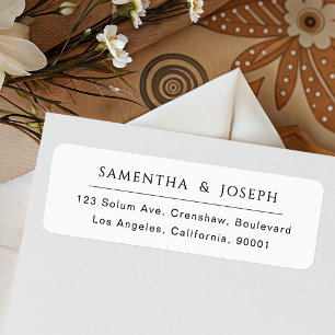 Simple Black Typography and White Return Address