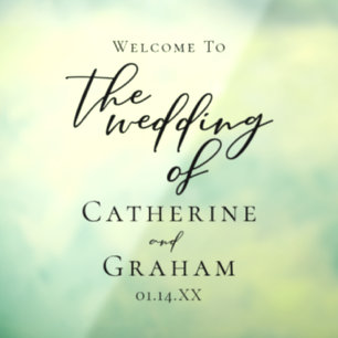 Simple Black Typography Formal Wedding Welcome Window Cling