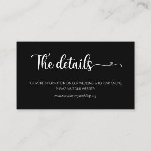 Simple Black Wedding Details Website Enclosure