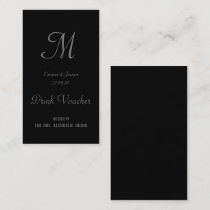 Simple Black Wedding Drink Ticket Cards
