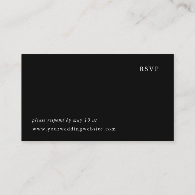 Simple Black Wedding | Online RSVP Enclosure Card (Front)