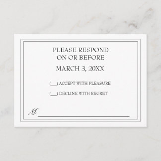 Simple Black Wedding RSVP