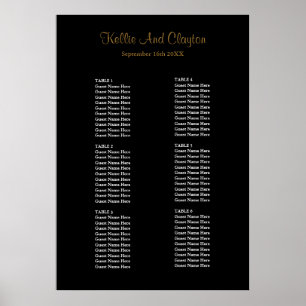 Simple Black Wedding Seating Chart
