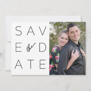 Simple Black & White 2 Photo Save the Date