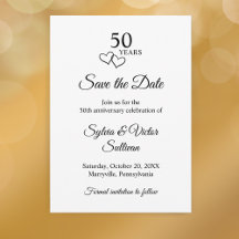 Simple Black & White 50th Wedding Anniversary