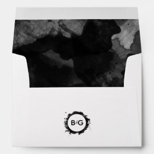 Simple Black White 5x7 Wedding Invitation Envelope