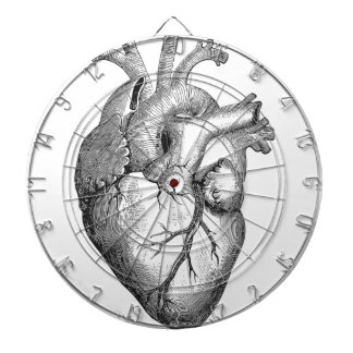 Simple Black White Anatomy Heart Illustration Dartboard