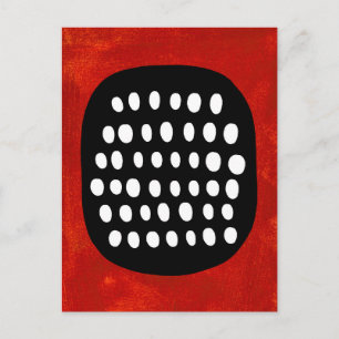 Simple Black White and Red Postcard