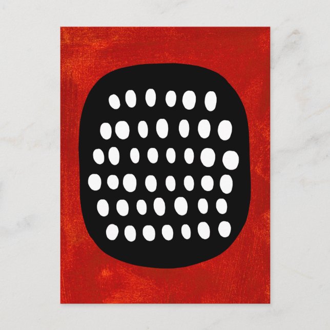 Simple Black White and Red Postcard (Front)