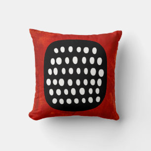 Simple Black White and Red Throw Pillow