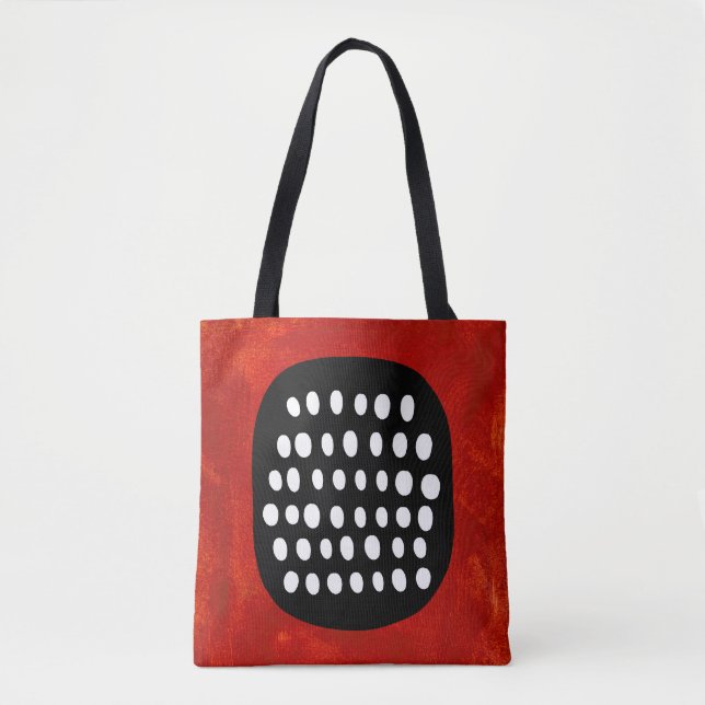 Simple Black White and Red Tote Bag (Front)