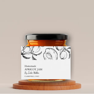 Simple Black & White Apricot Jam Label