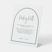Simple Black White Arch Wedding Wishing Well Sign
