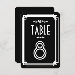 Simple Black & White Art Deco Table Numbers