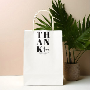 Simple Black White Bold Thank You Wedding Favour Rectangular Sticker