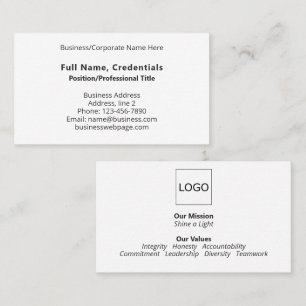 Simple Black White Branded Business Corporate Logo Card
