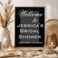 Simple Black & White Bridal Shower Poster